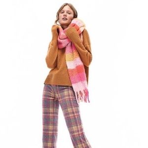Anthropologie Delaney Plaid Fringed Scarfe